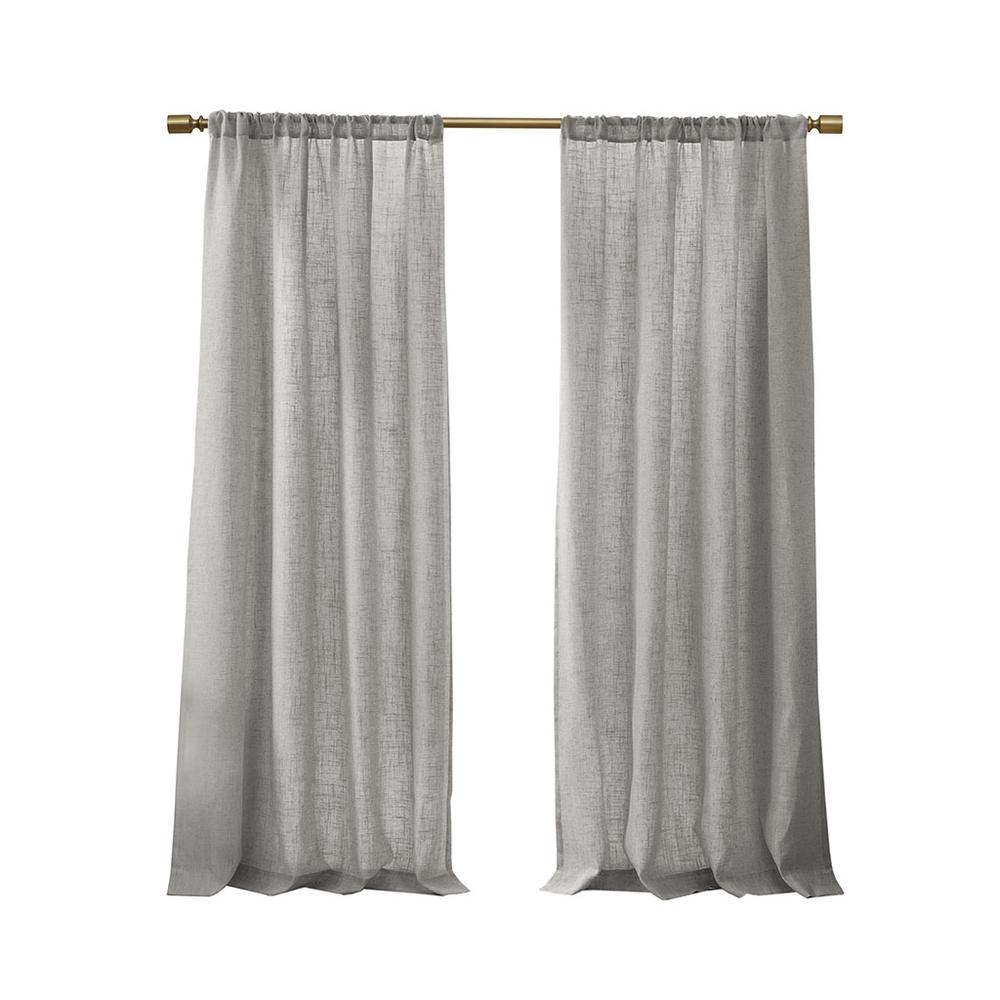 Boho Aesthetic Linen Blend Light Filtering Curtain Panel Pair | Biophilic Design Airbnb Decor Furniture 