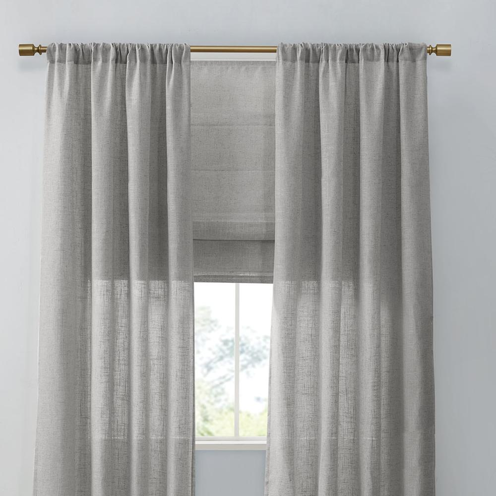 Boho Aesthetic Linen Blend Light Filtering Curtain Panel Pair | Biophilic Design Airbnb Decor Furniture 