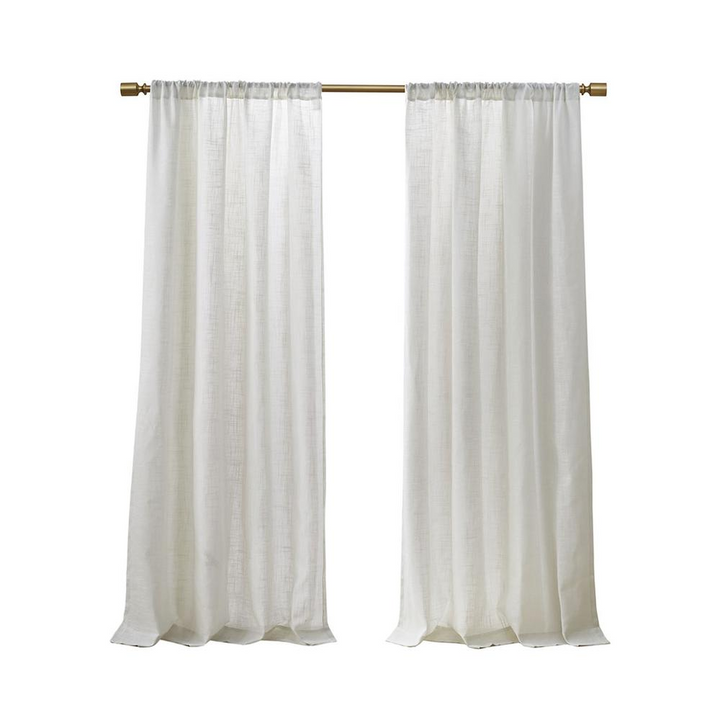 Boho Aesthetic Linen Blend Light Filtering Curtain Panel Pair | Biophilic Design Airbnb Decor Furniture 