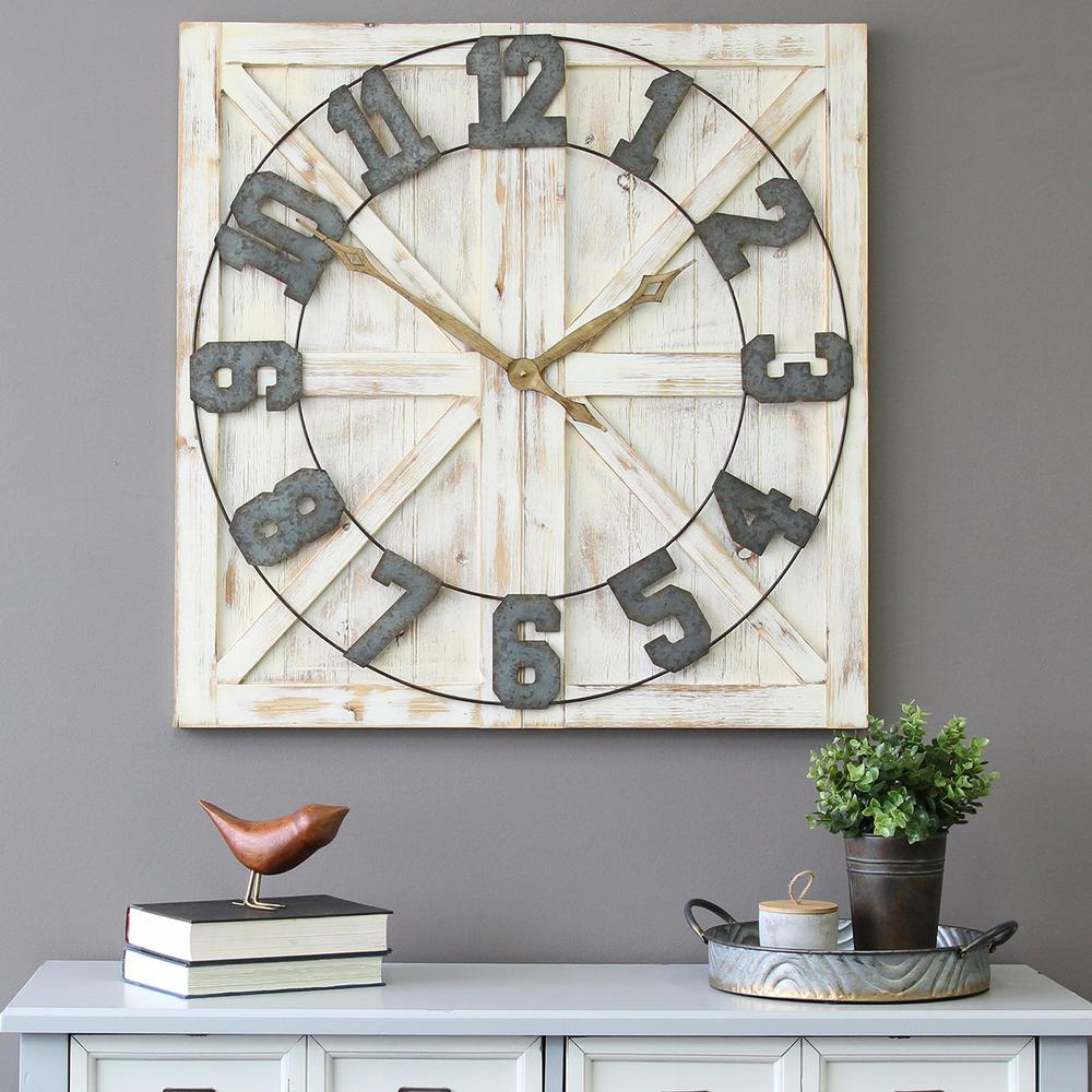 Boho Aesthetic Stratton Home Decor Rustic Farmhouse Wall Clock | Biophilic Design Airbnb Decor Furniture 