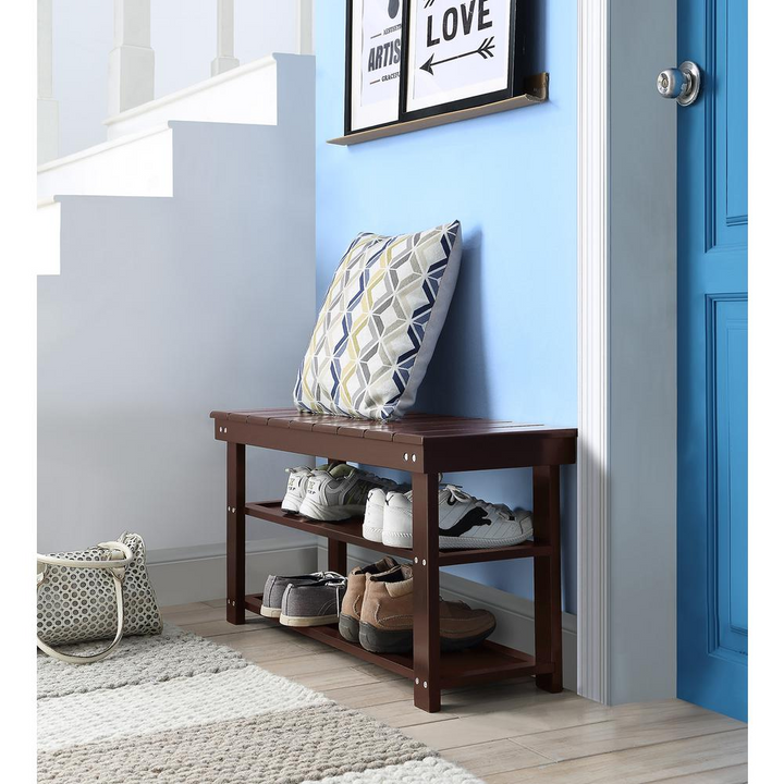 Boho Aesthetic Oxford Utility Mudroom Bench | Biophilic Design Airbnb Decor Furniture 