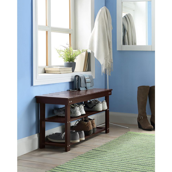 Boho Aesthetic Oxford Utility Mudroom Bench | Biophilic Design Airbnb Decor Furniture 