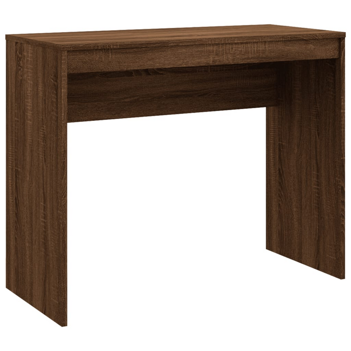 Boho Aesthetic Brown Oak Modern Desk | Biophilic Design Airbnb Decor Furniture 