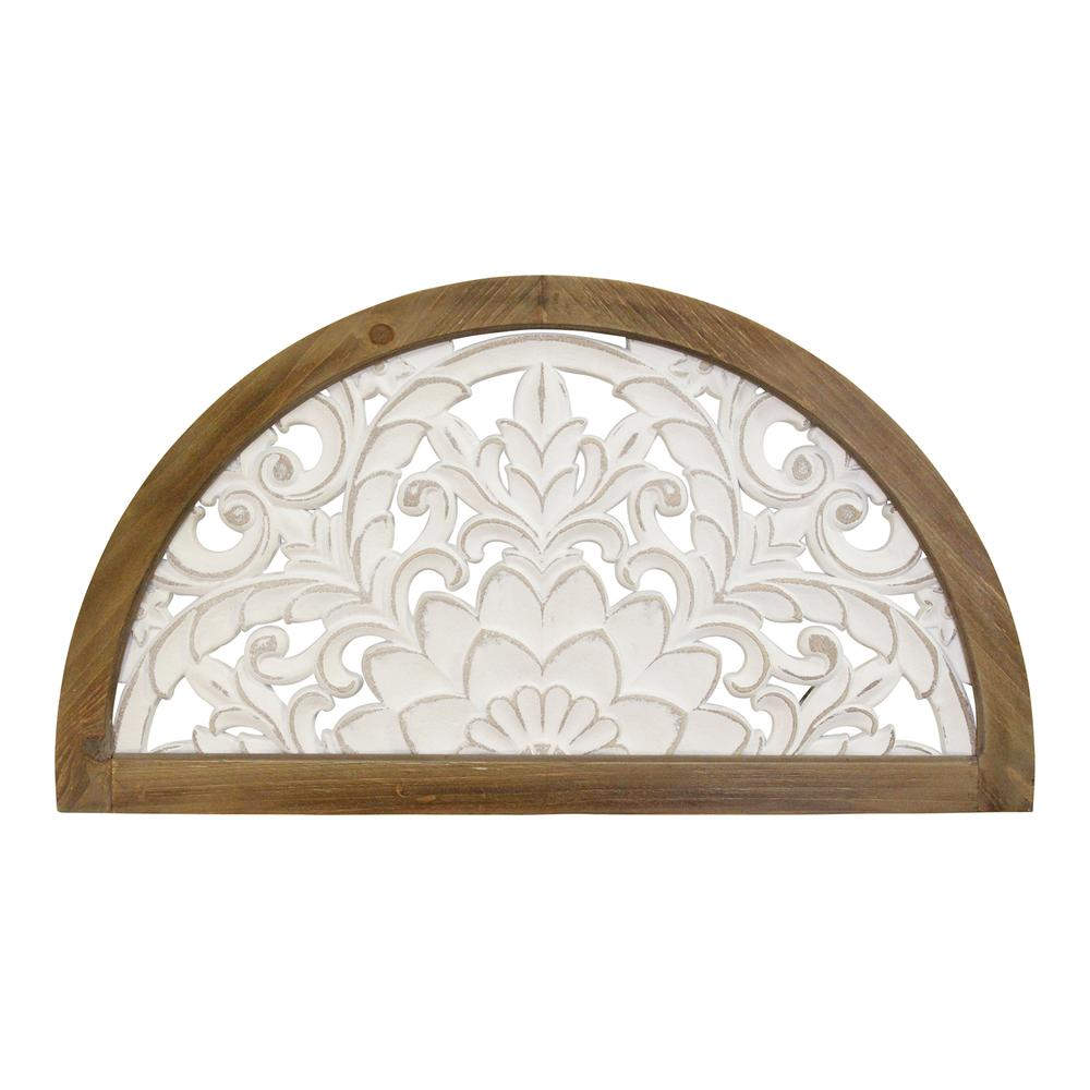 Boho Aesthetic Biophilic Design Arched Carved Wood Door Topper | Biophilic Design Airbnb Decor Furniture 