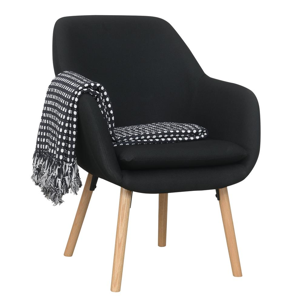 Boho Aesthetic Modern Mid-Century Black Accent Chair | Biophilic Design Airbnb Decor Furniture 