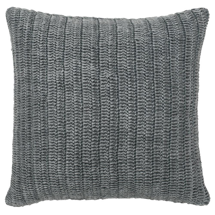 Boho Aesthetic Kosas Home Marcie Knitted 22" Throw Pillow, Gray | Biophilic Design Airbnb Decor Furniture 