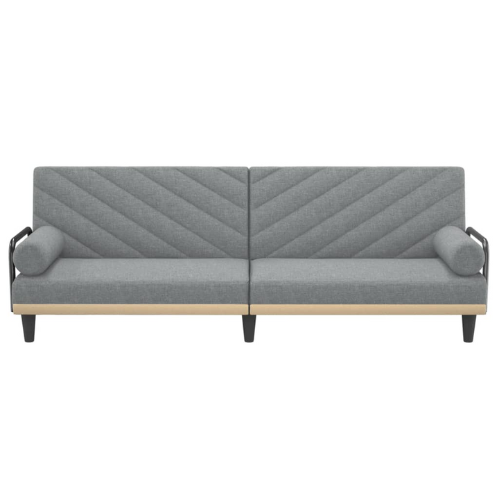 Boho Aesthetic Nanterre | Modern Sofa Bed with Armrests Light Gray Fabric | Biophilic Design Airbnb Decor Furniture 