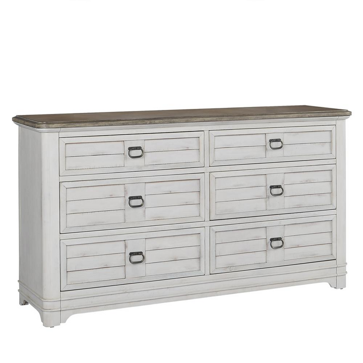 Boho Aesthetic Meadowbrook Dresser - White-washed | Biophilic Design Airbnb Decor Furniture 