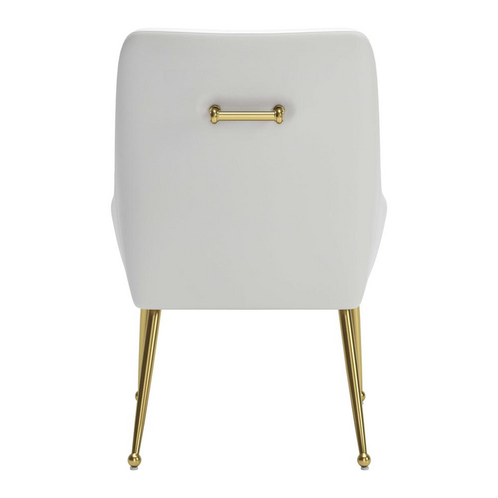 Boho Aesthetic Maxine Modern Dining Chair White & Gold | Biophilic Design Airbnb Decor Furniture 