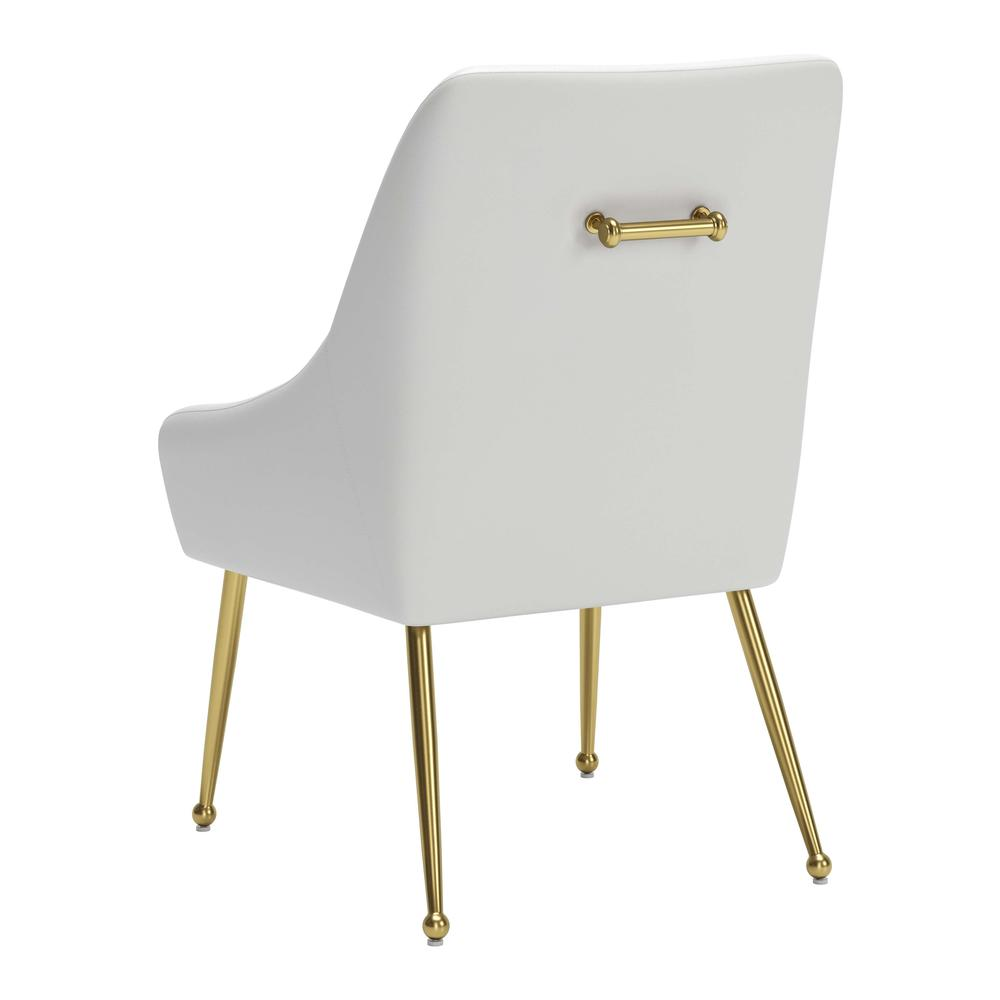 Boho Aesthetic Maxine Modern Dining Chair White & Gold | Biophilic Design Airbnb Decor Furniture 