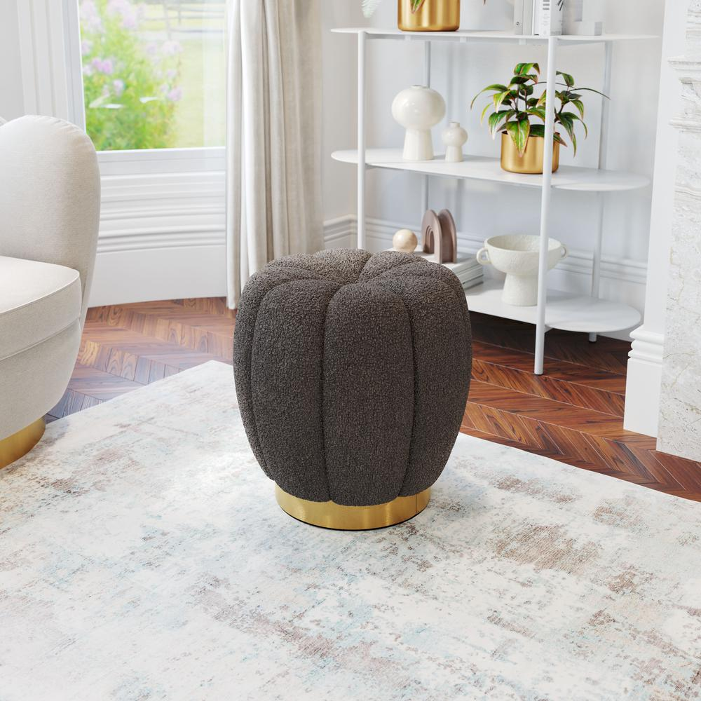 Boho Aesthetic Luxurious Brown Opulent Modern Ottoman Footrest | Biophilic Design Airbnb Decor Furniture 