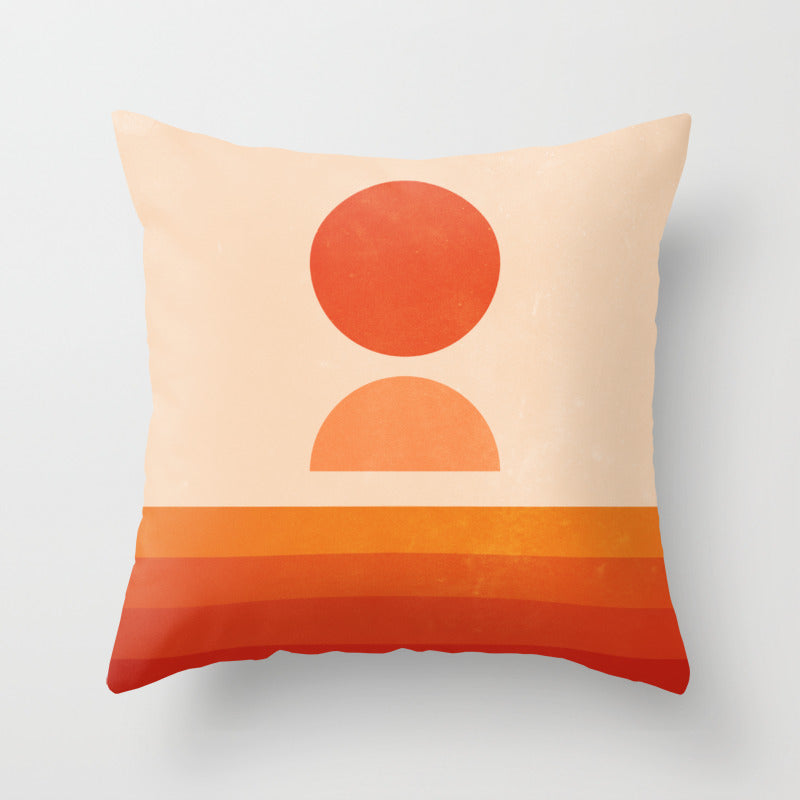 Boho Aesthetic Sun Waves Throw Pillow | Biophilic Design Airbnb Decor Furniture 
