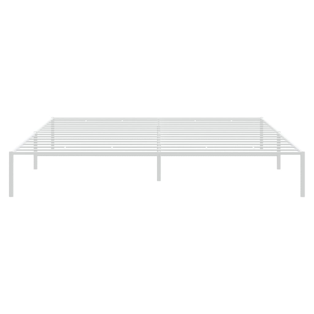 Boho Aesthetic vidaXL Metal Bed Frame White 72"x83.9" | Biophilic Design Airbnb Decor Furniture 