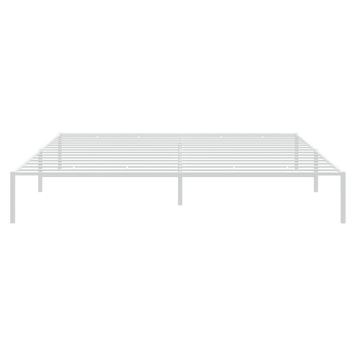 Boho Aesthetic vidaXL Metal Bed Frame White 72"x83.9" | Biophilic Design Airbnb Decor Furniture 