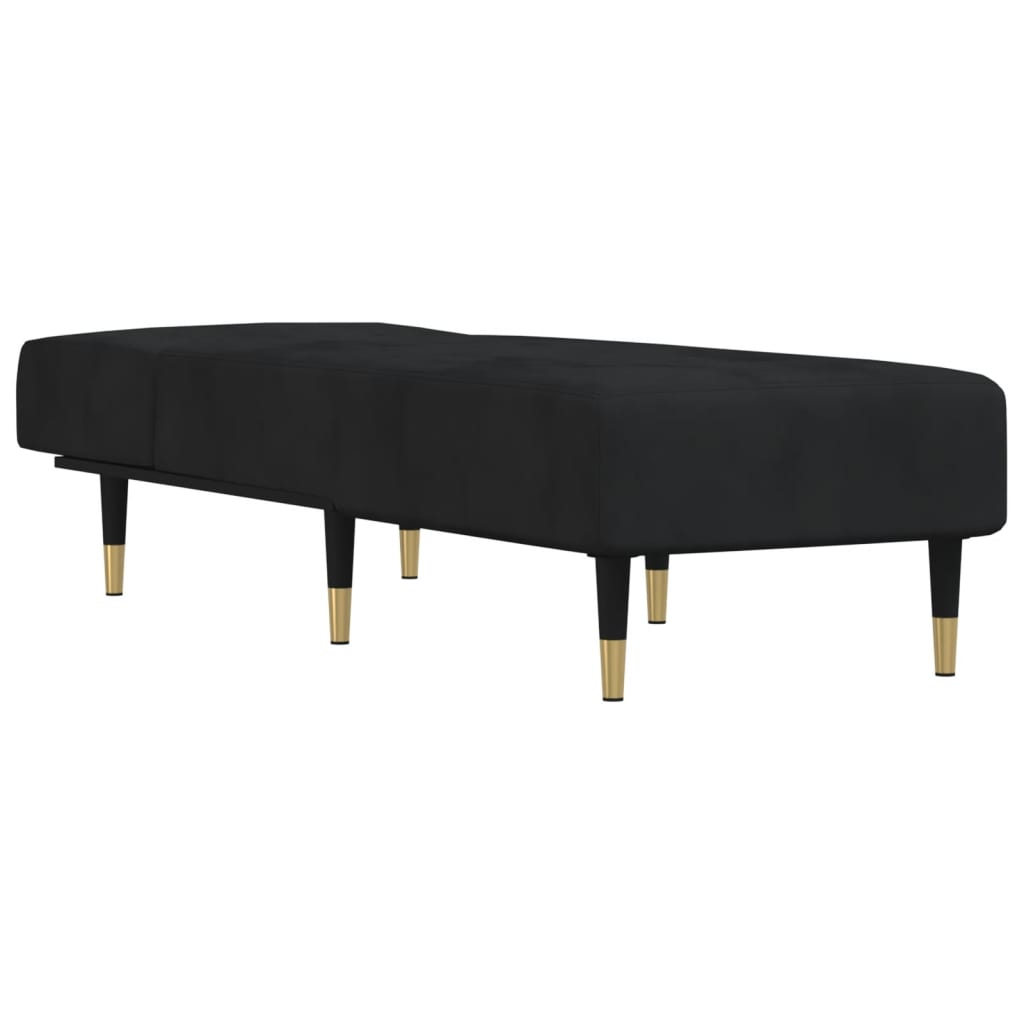 Boho Aesthetic vidaXL Chaise Longue Black Velvet | Biophilic Design Airbnb Decor Furniture 