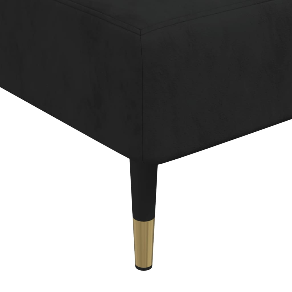 Boho Aesthetic vidaXL Chaise Longue Black Velvet | Biophilic Design Airbnb Decor Furniture 