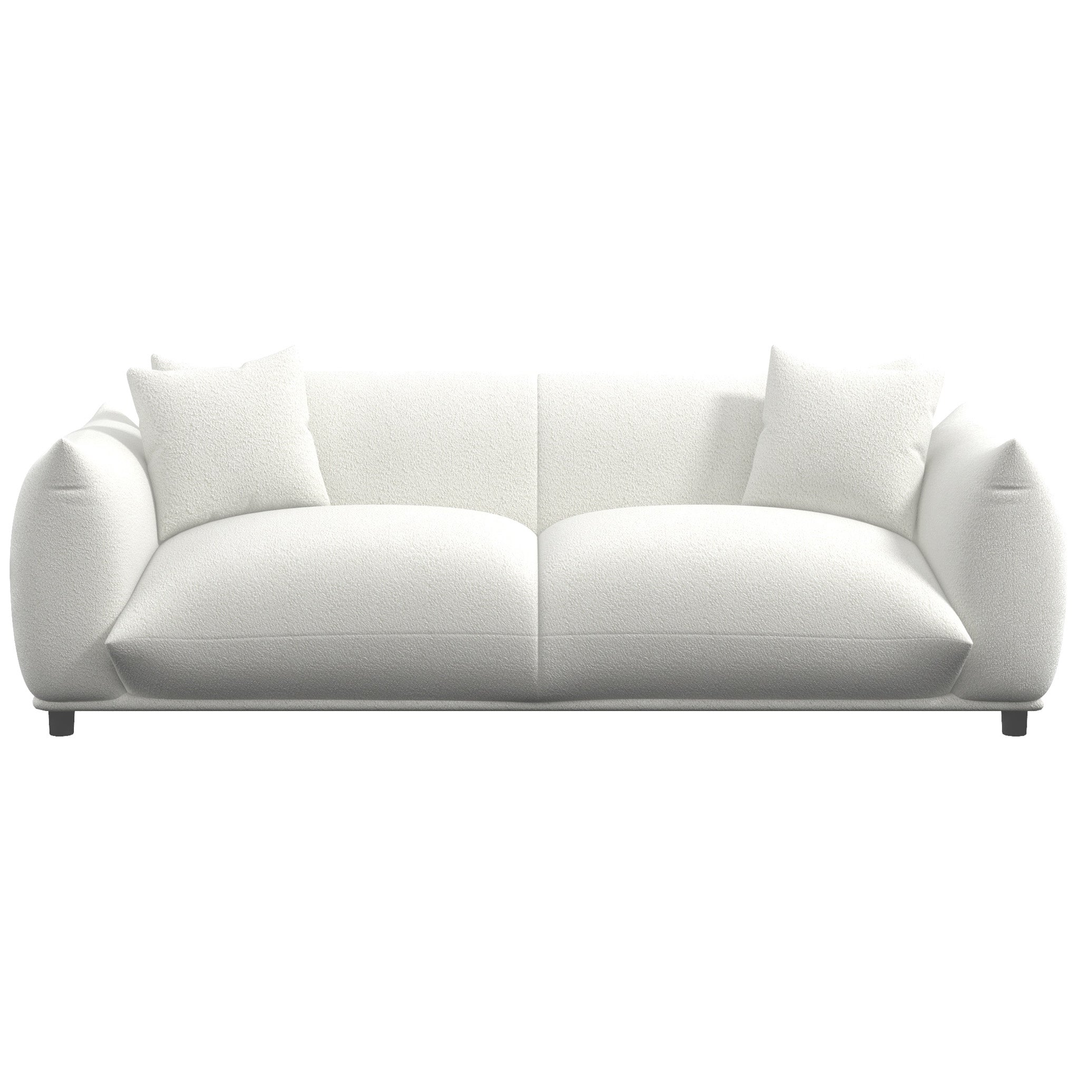 Buy farmhouse furniture Emma Mid Century Modern Luxury Cream Boucle Sofa - Modern Cottage Farmhouse Furniture