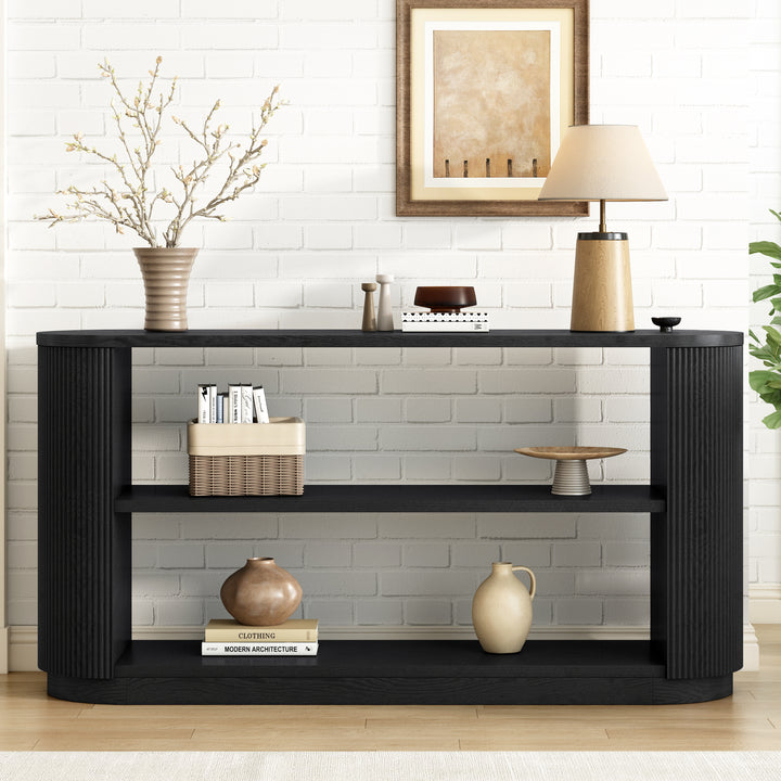 Black Modern Farmhouse Foyer Console Table