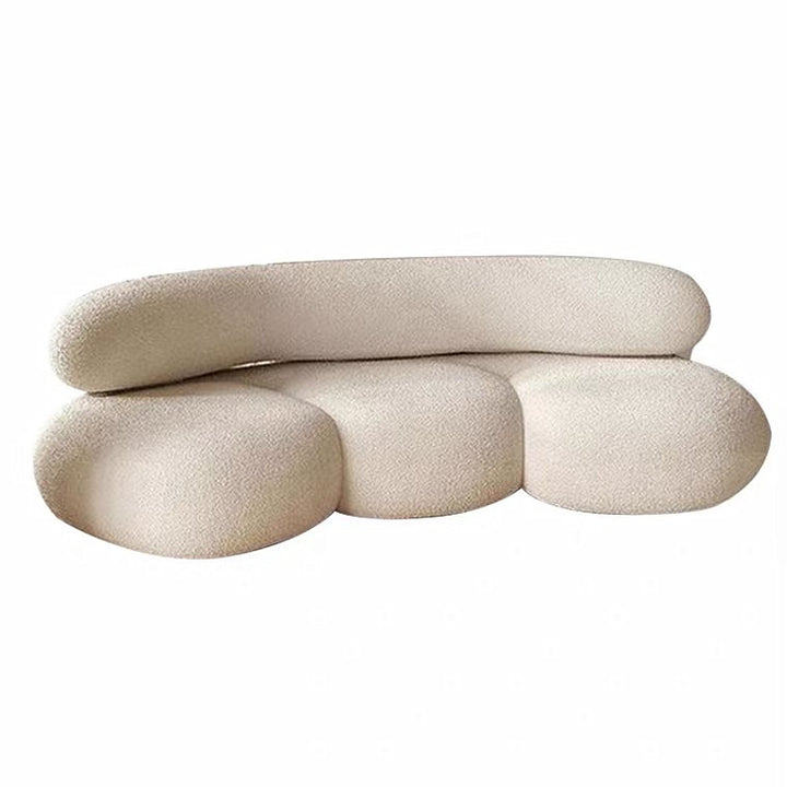 La Vista Curved Mediterranean Coast Lamb Sofa - Mediterranean Tuscan Contemporary Home Decor Furniture