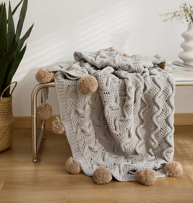 Buy farmhouse furniture Weathered Timber | Modern Farmhouse Knitted Throw Blanket - Modern Cottage Farmhouse Furniture