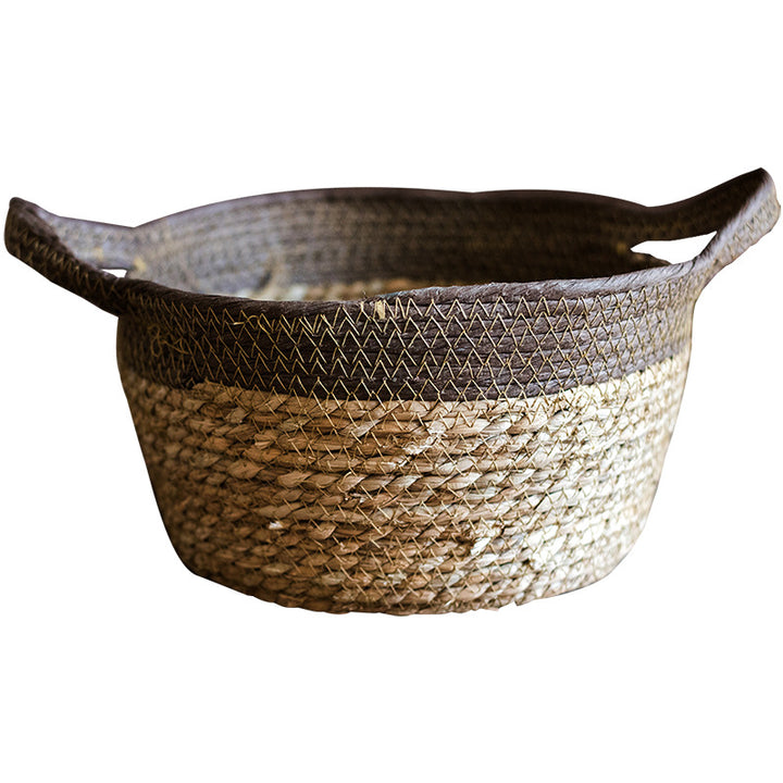 Gallarate | Coastal Italian Natural straw woven soft storage basket - Mediterranean Italian Contemporary Home Decor Furniture