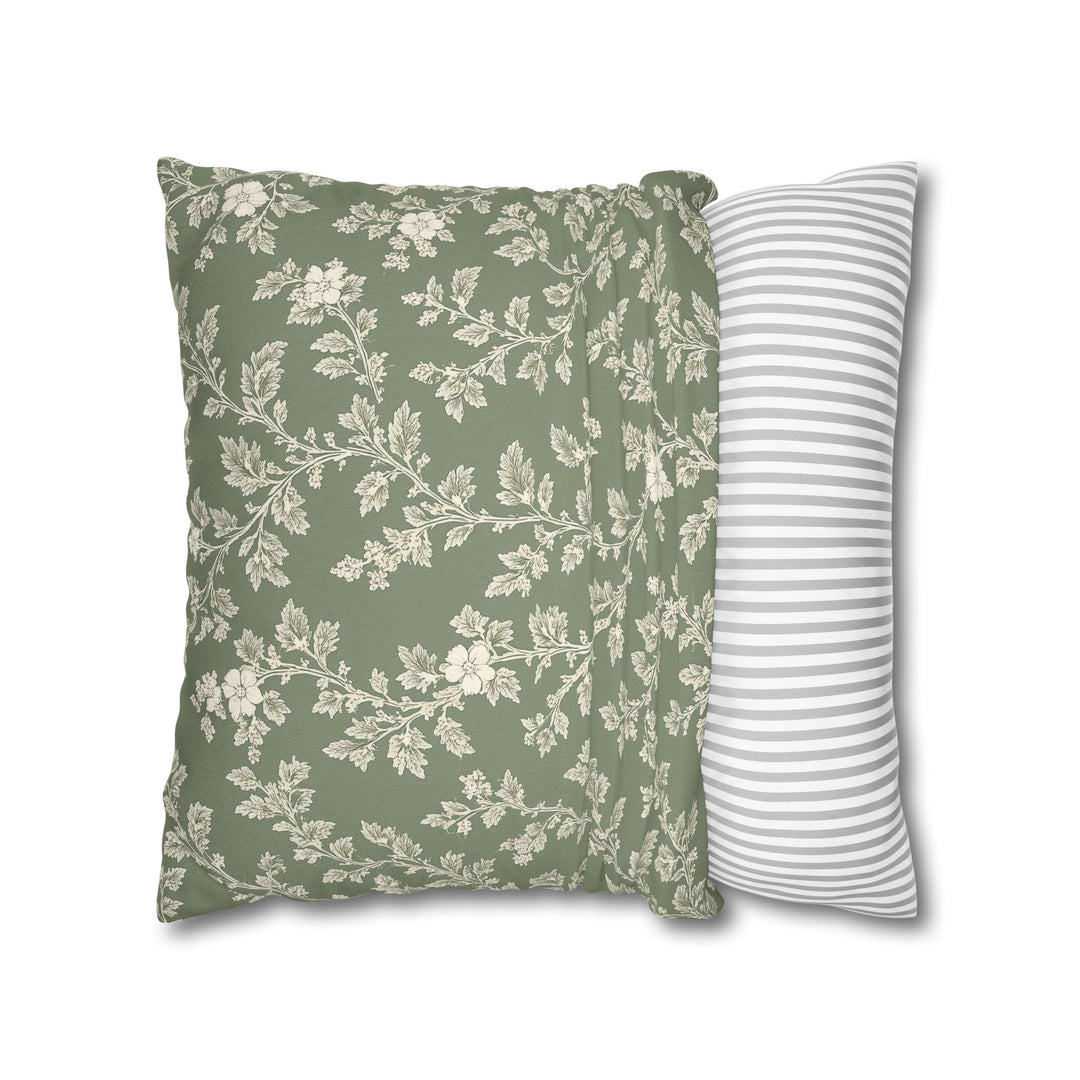 Buy farmhouse furniture Clover Hill - Cream &amp; Sage Floral Pillowcase By. Artisan Blooms - Modern Cottage Farmhouse Furniture