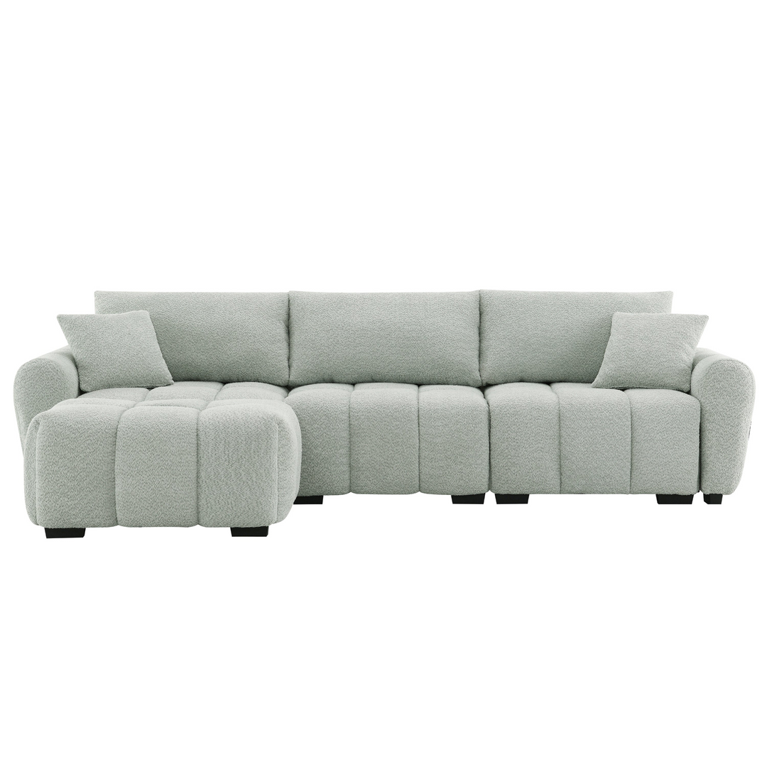 The La Riviera Modular Mediterranean Sectional Sofa with Movable Ottoman - Mediterranean Italian Contemporary Home Decor Furniture
