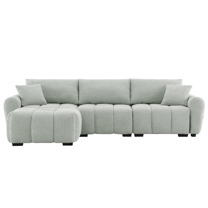 The La Riviera Modular Mediterranean Sectional Sofa with Movable Ottoman - Mediterranean Italian Contemporary Home Decor Furniture