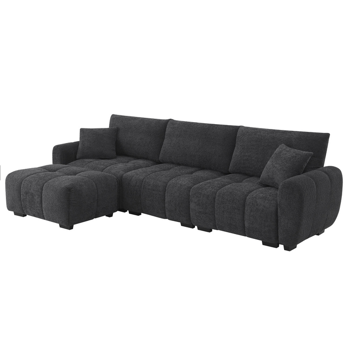 The La Riviera Modular Mediterranean Sectional Sofa with Movable Ottoman - Mediterranean Italian Contemporary Home Decor Furniture