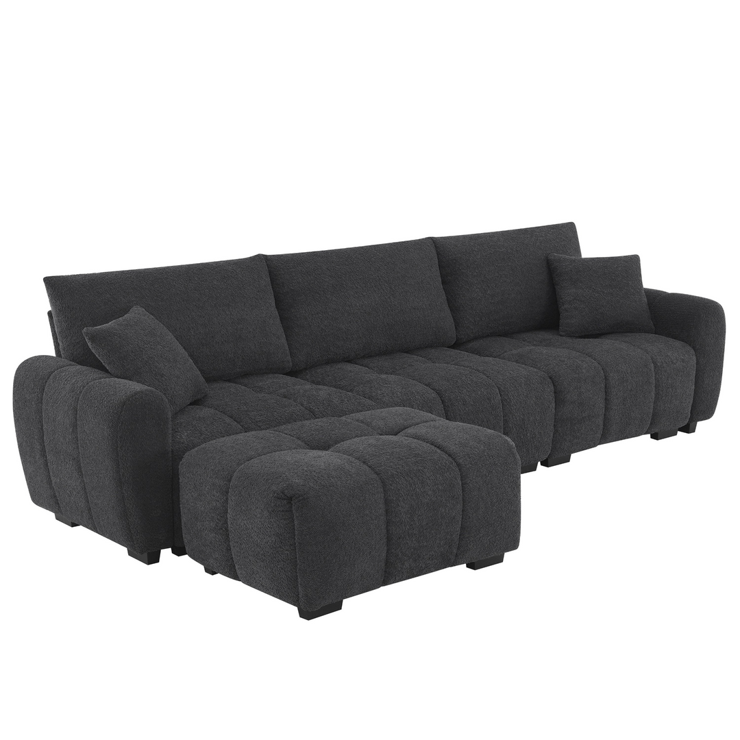 The La Riviera Modular Mediterranean Sectional Sofa with Movable Ottoman - Mediterranean Italian Contemporary Home Decor Furniture