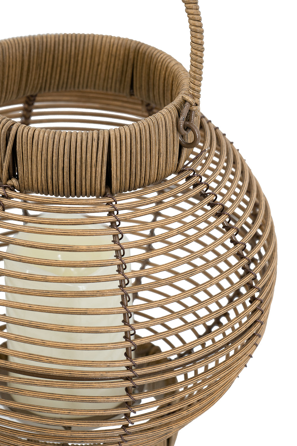 Buy farmhouse furniture Mediterranean Farmhouse Lighting Rattan Lantern with White LED Candle - Modern Cottage Farmhouse Furniture