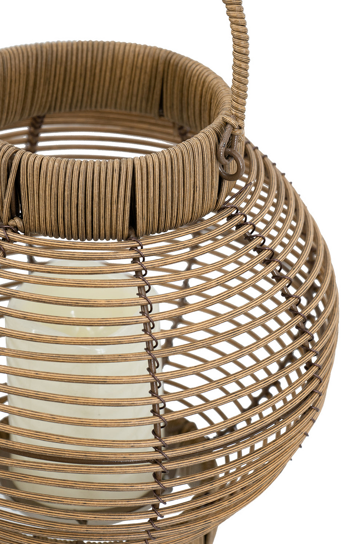 Buy farmhouse furniture Mediterranean Farmhouse Lighting Rattan Lantern with White LED Candle - Modern Cottage Farmhouse Furniture