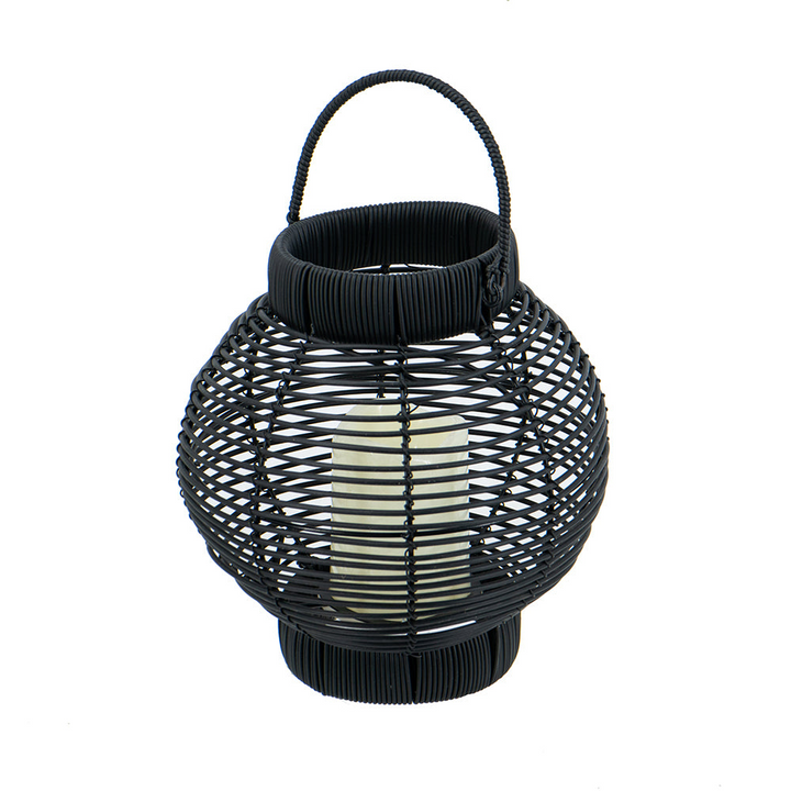 Buy farmhouse furniture Mediterranean Farmhouse Lighting Rattan Lantern with White LED Candle - Modern Cottage Farmhouse Furniture