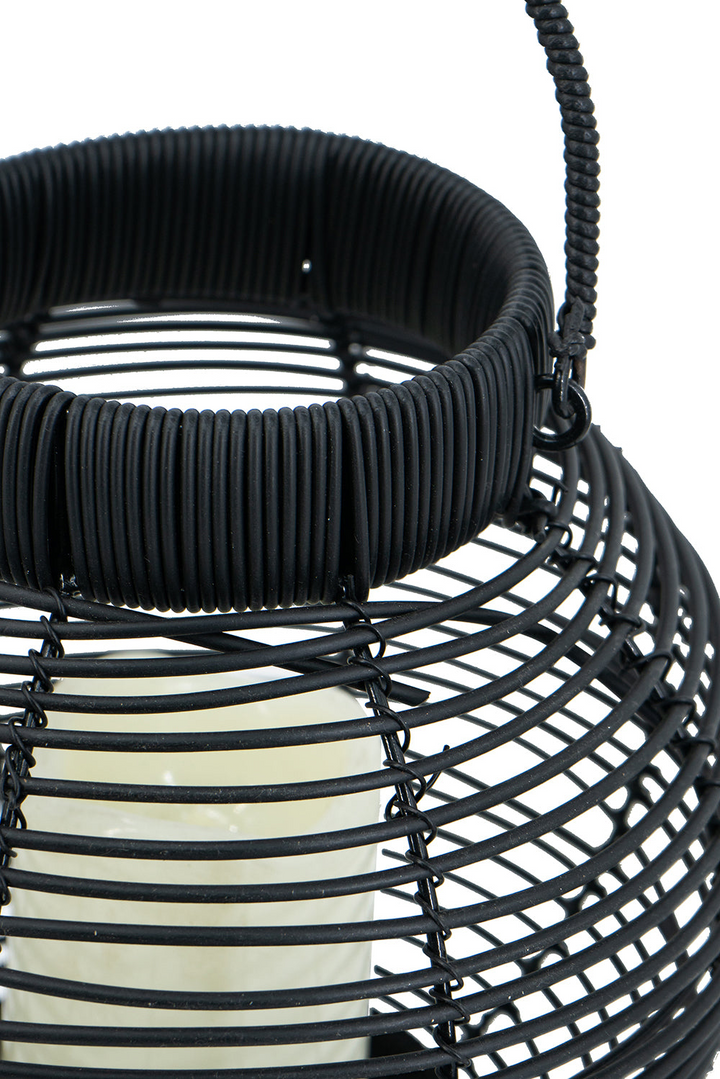 Buy farmhouse furniture Mediterranean Farmhouse Lighting Rattan Lantern with White LED Candle - Modern Cottage Farmhouse Furniture