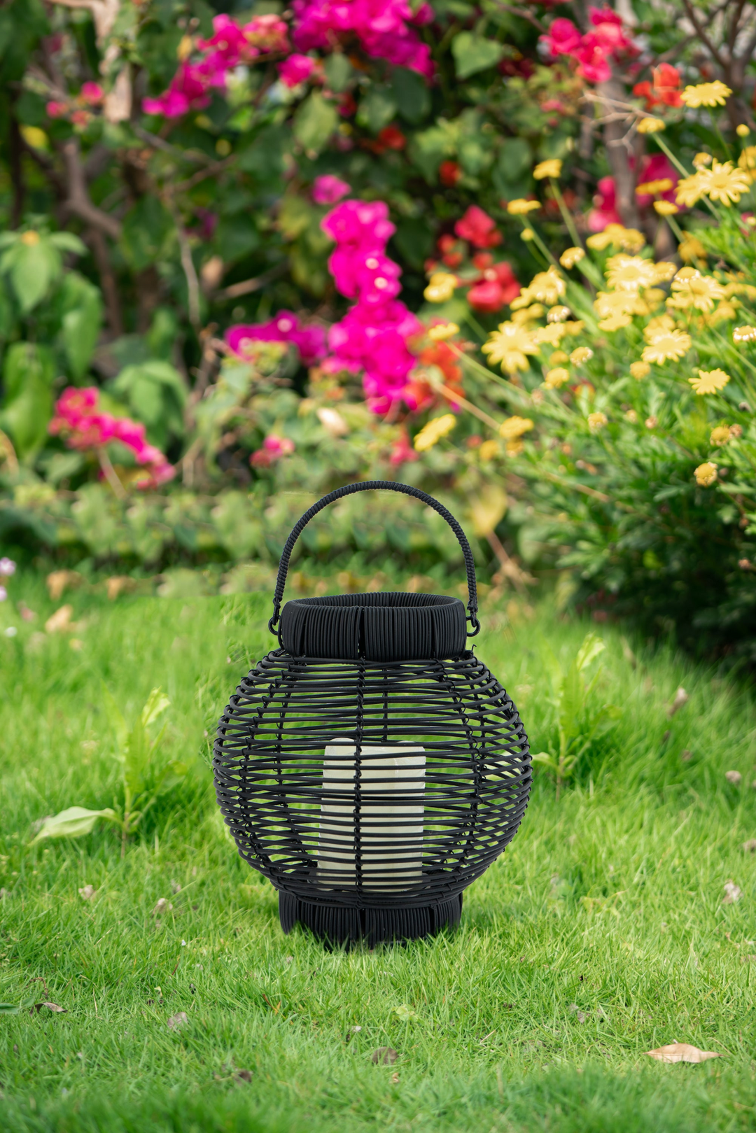 Buy farmhouse furniture Mediterranean Farmhouse Lighting Rattan Lantern with White LED Candle - Modern Cottage Farmhouse Furniture