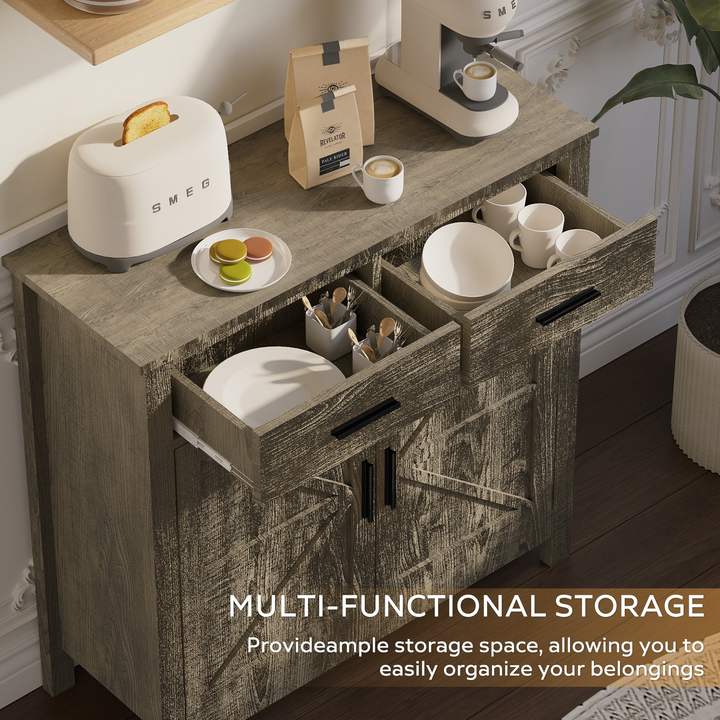 Modern Farmhouse Foyer with 2 Drawers and 2 Doors for Versatile Home Organization - Mediterranean Italian Contemporary Home Decor Furniture