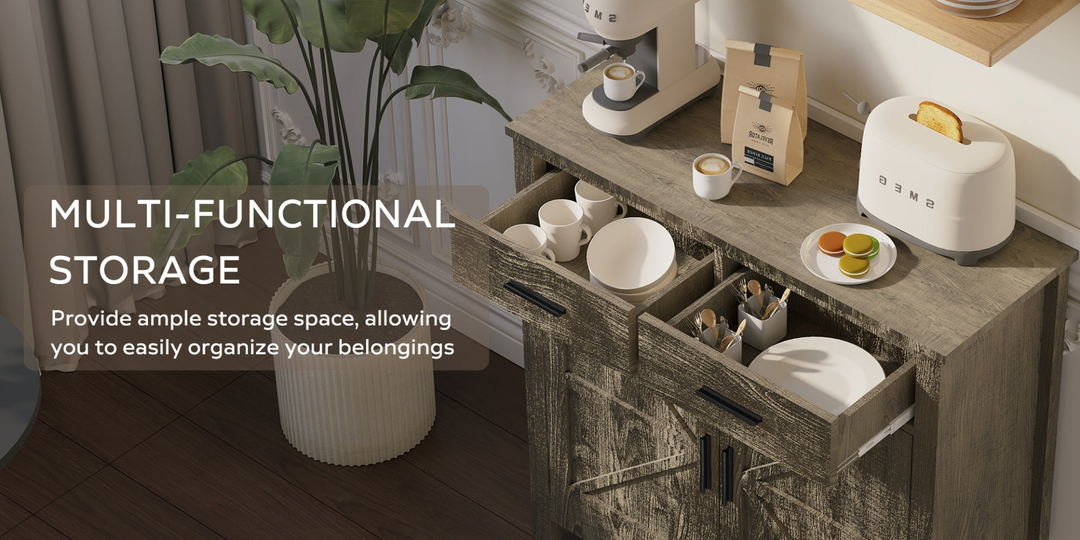 Modern Farmhouse Foyer with 2 Drawers and 2 Doors for Versatile Home Organization - Mediterranean Italian Contemporary Home Decor Furniture