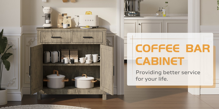 Modern Farmhouse Foyer with 2 Drawers and 2 Doors for Versatile Home Organization - Mediterranean Italian Contemporary Home Decor Furniture