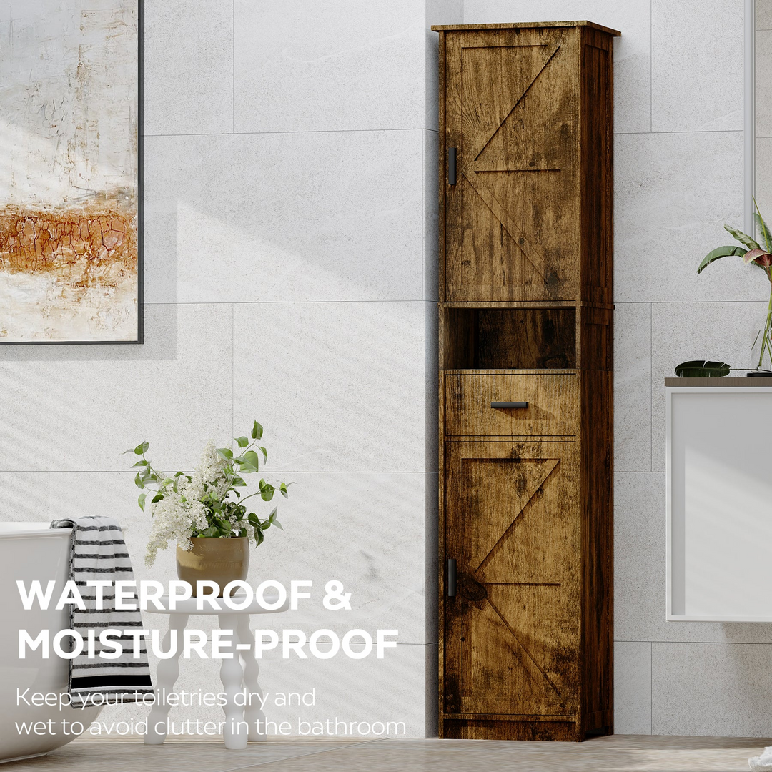 Buy farmhouse furniture Farmhouse Bathroom Storage Cabinet | Barn Doors, Narrow, 69" Tall - Modern Cottage Farmhouse Furniture