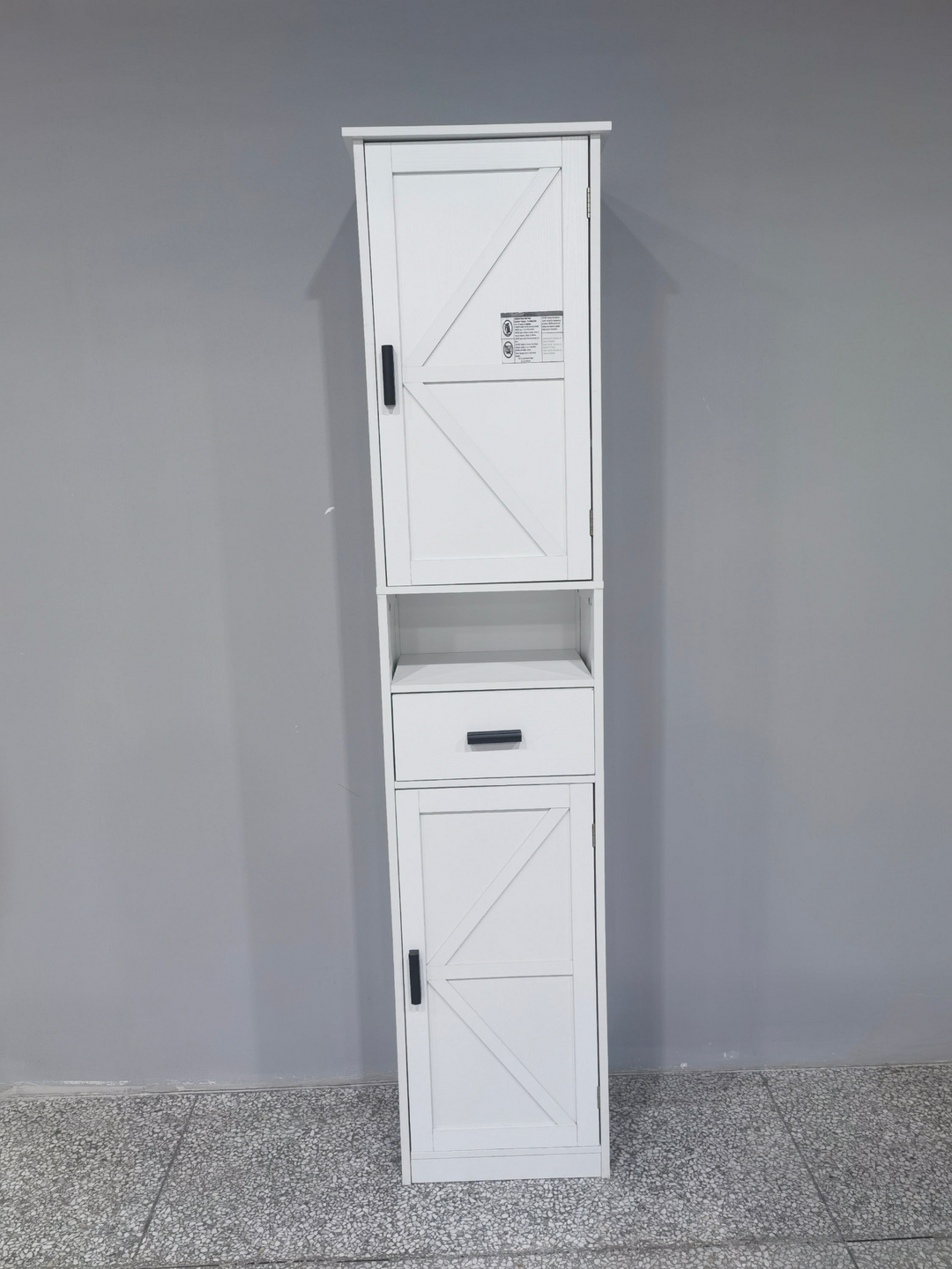 Buy farmhouse furniture Farmhouse Bathroom Storage Cabinet | Barn Doors, Narrow, 69" Tall - Modern Cottage Farmhouse Furniture