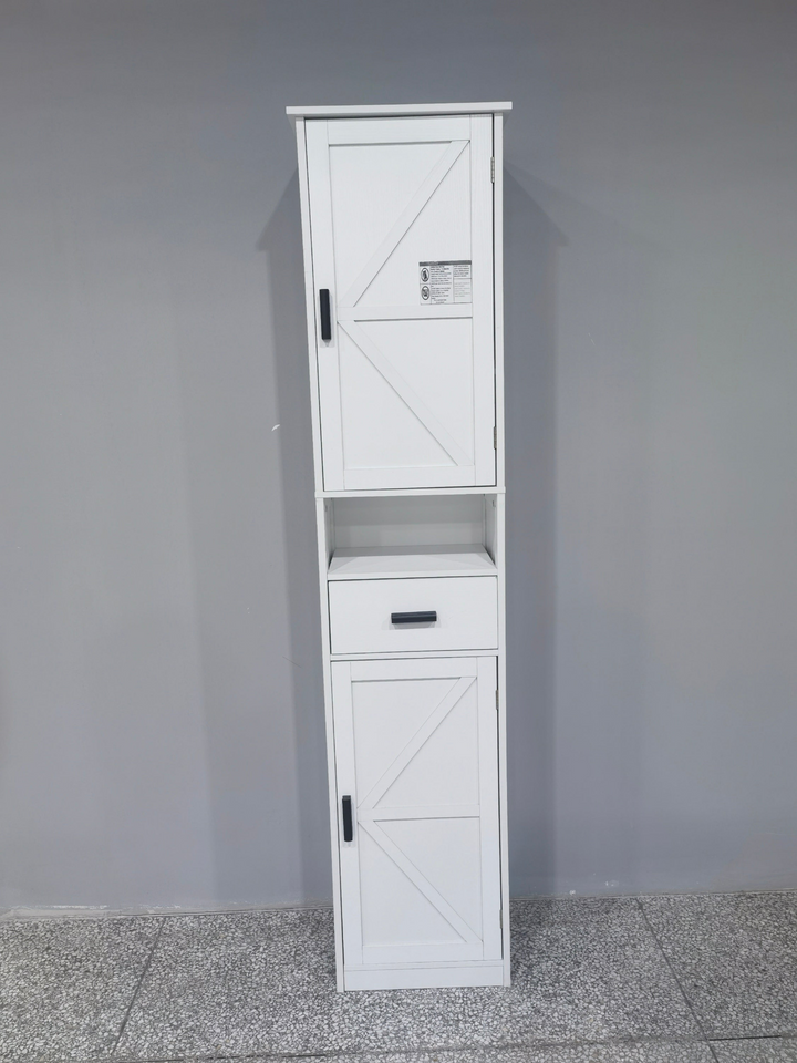 Buy farmhouse furniture Farmhouse Bathroom Storage Cabinet | Barn Doors, Narrow, 69" Tall - Modern Cottage Farmhouse Furniture