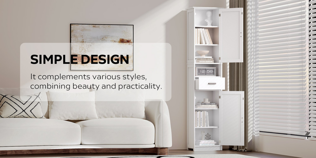 Buy farmhouse furniture Farmhouse Bathroom Storage Cabinet | Barn Doors, Narrow, 69" Tall - Modern Cottage Farmhouse Furniture