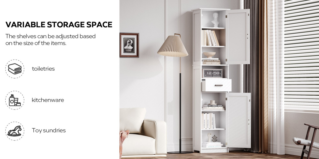 Buy farmhouse furniture Farmhouse Bathroom Storage Cabinet | Barn Doors, Narrow, 69" Tall - Modern Cottage Farmhouse Furniture