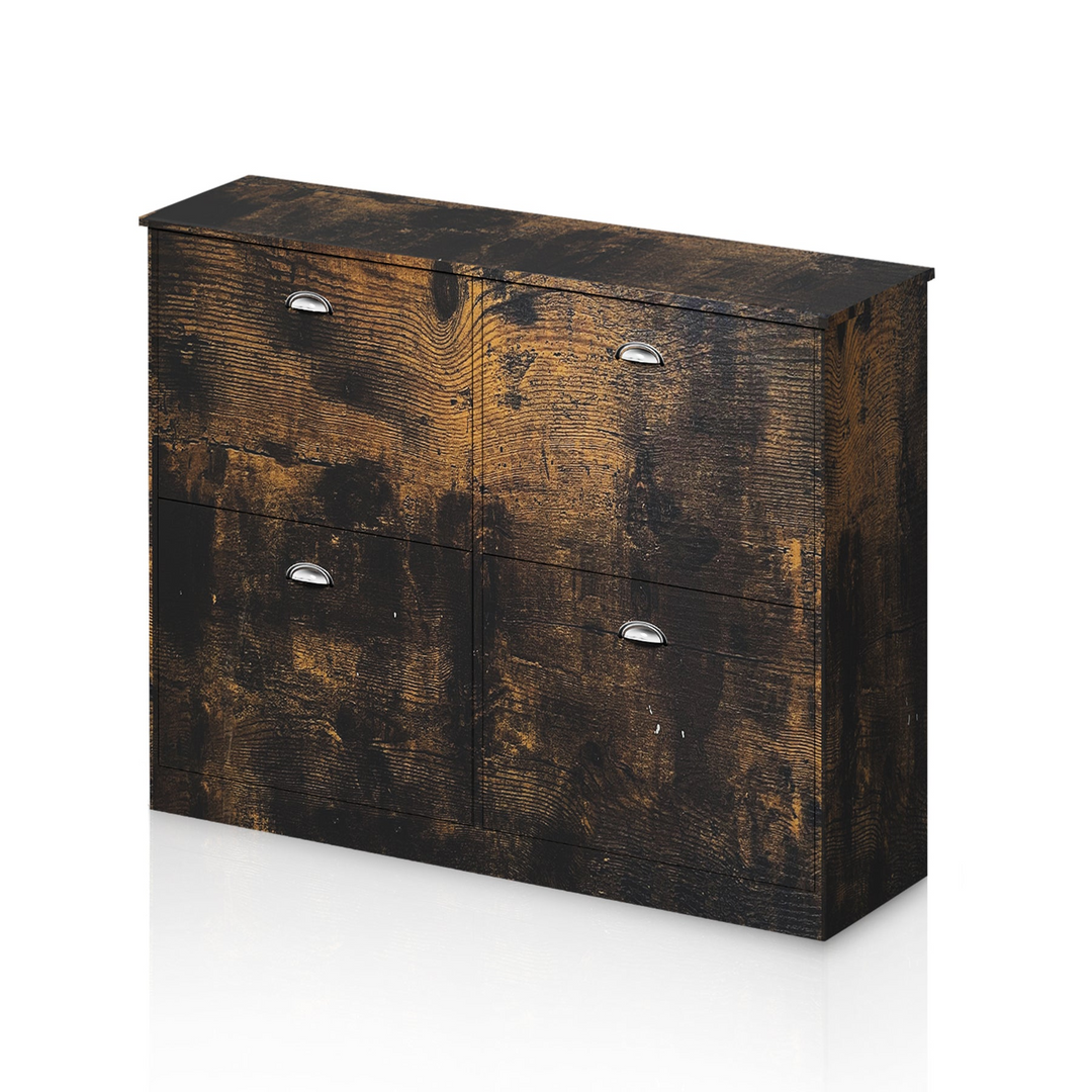 Mediterranean Farmhouse Entryway Foyer Shoe Rack Cabinet with 4 Drawers for Entryway - Mediterranean Italian Contemporary Home Decor Furniture