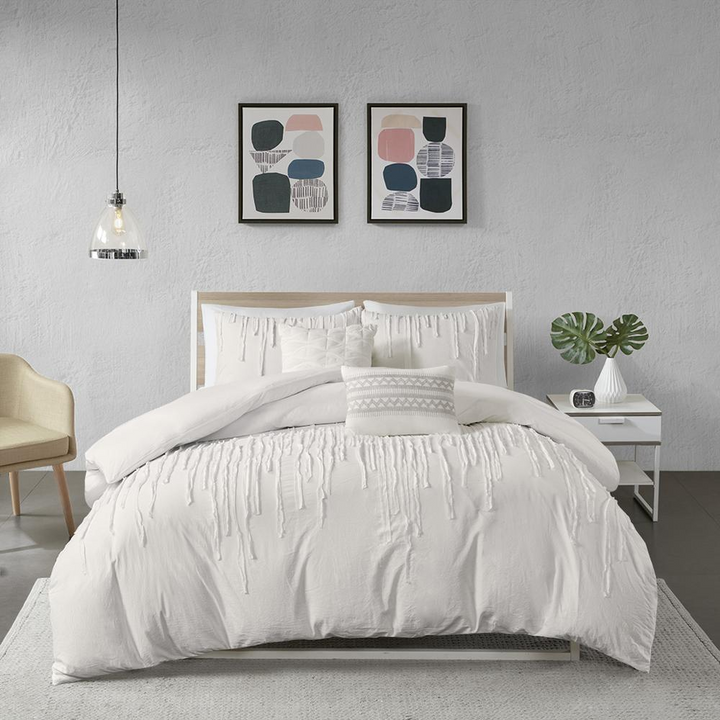 Boho Aesthetic Argenteuil | 100% Cotton Luxury Duvet Cover Set | Biophilic Design Airbnb Decor Furniture 