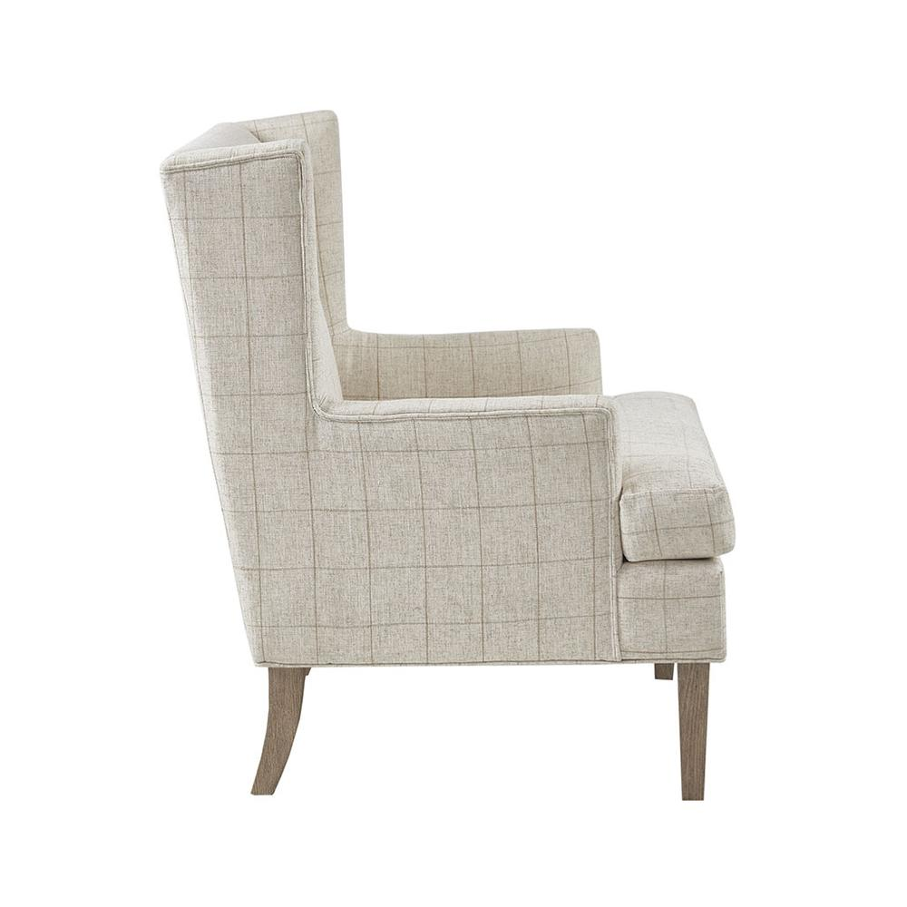 Boho Aesthetic Mid-Century Luxury Modern Beige Accent Chair | Biophilic Design Airbnb Decor Furniture 