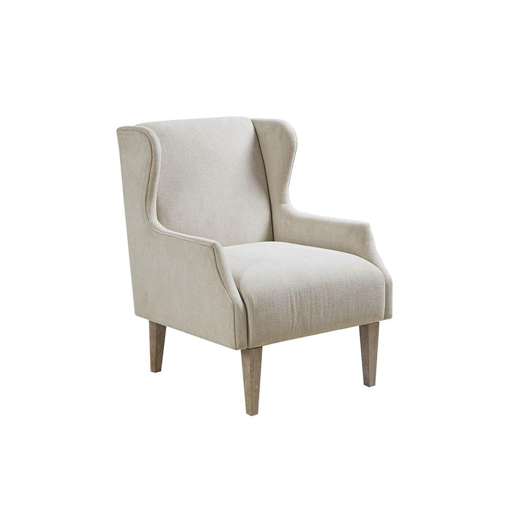 Boho Aesthetic Martha Stewart Mid-Century Luxury Beige & White Accent Chair | Biophilic Design Airbnb Decor Furniture 