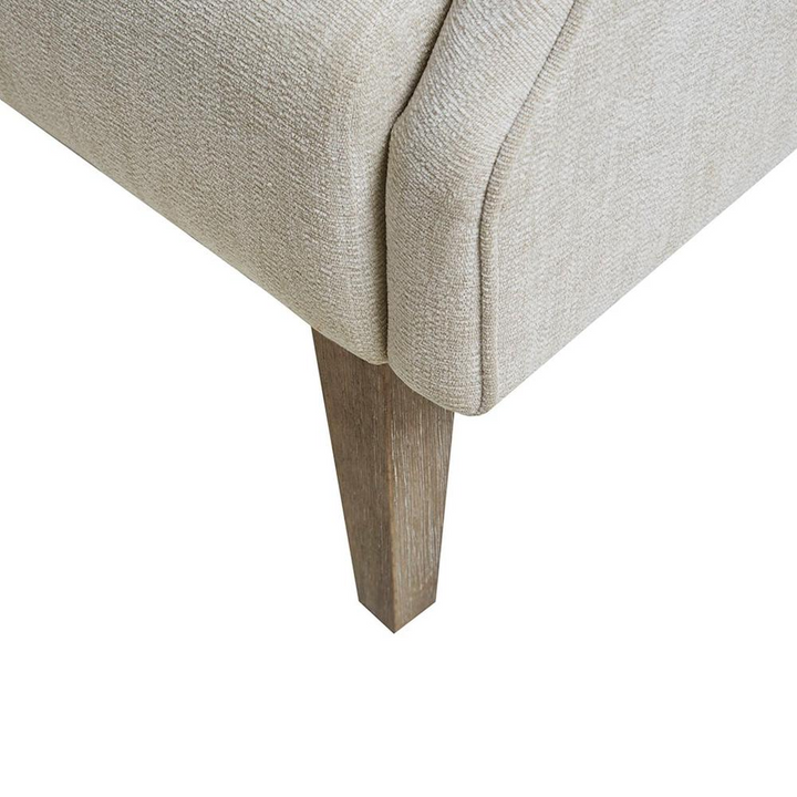 Boho Aesthetic Martha Stewart Mid-Century Luxury Beige & White Accent Chair | Biophilic Design Airbnb Decor Furniture 