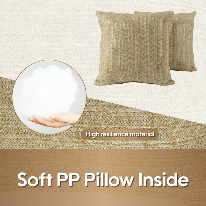 Buy farmhouse furniture Outdoor/Indoor Decorative Throw Pillows, Waterproof Simulated Straw Weave 18x18 - Modern Cottage Farmhouse Furniture