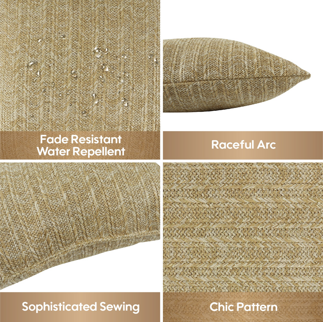 Buy farmhouse furniture Outdoor/Indoor Decorative Throw Pillows, Waterproof Simulated Straw Weave 18x18 - Modern Cottage Farmhouse Furniture